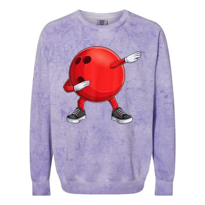 Funny Dab Bowling Ball Bowler Bowling Player Colorblast Crewneck Sweatshirt