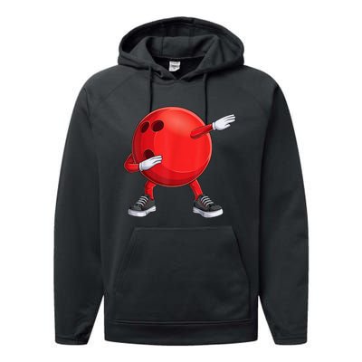 Funny Dab Bowling Ball Bowler Bowling Player Performance Fleece Hoodie