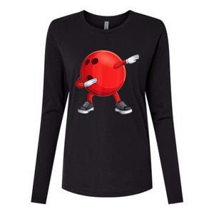 Funny Dab Bowling Ball Bowler Bowling Player Womens Cotton Relaxed Long Sleeve T-Shirt