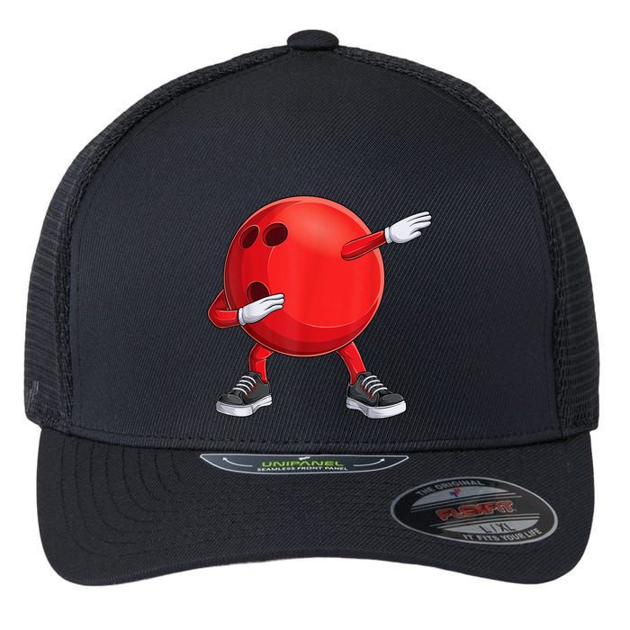 Funny Dab Bowling Ball Bowler Bowling Player Flexfit Unipanel Trucker Cap