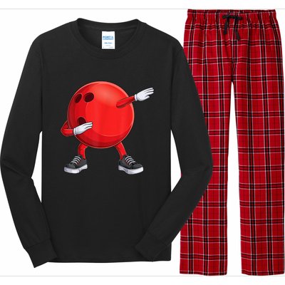 Funny Dab Bowling Ball Bowler Bowling Player Long Sleeve Pajama Set