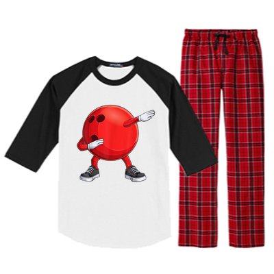 Funny Dab Bowling Ball Bowler Bowling Player Raglan Sleeve Pajama Set