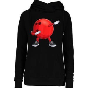 Funny Dab Bowling Ball Bowler Bowling Player Womens Funnel Neck Pullover Hood