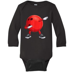 Funny Dab Bowling Ball Bowler Bowling Player Baby Long Sleeve Bodysuit