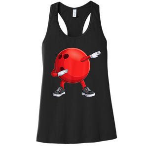 Funny Dab Bowling Ball Bowler Bowling Player Women's Racerback Tank