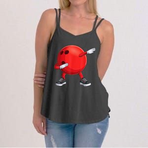 Funny Dab Bowling Ball Bowler Bowling Player Women's Strappy Tank