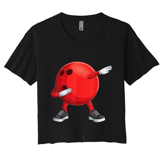 Funny Dab Bowling Ball Bowler Bowling Player Crop Top