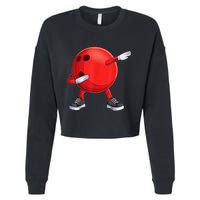 Funny Dab Bowling Ball Bowler Bowling Player Cropped Pullover Crew