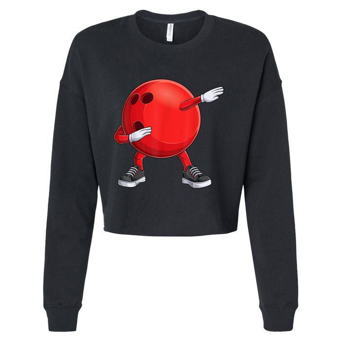 Funny Dab Bowling Ball Bowler Bowling Player Cropped Pullover Crew