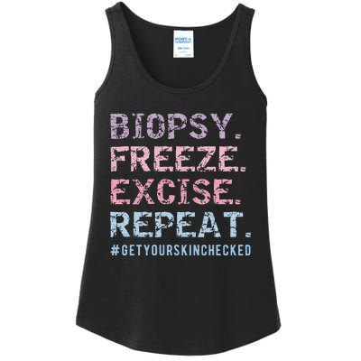 Funny Dermatologist Biopsy Freeze Excise Repeat Dermatology Ladies Essential Tank