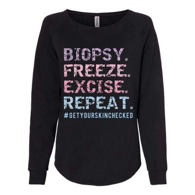 Funny Dermatologist Biopsy Freeze Excise Repeat Dermatology Womens California Wash Sweatshirt