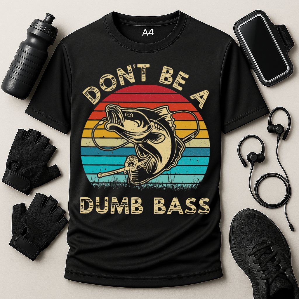 Fishing Dont Be Dumb Bass Cooling Performance Crew T-Shirt