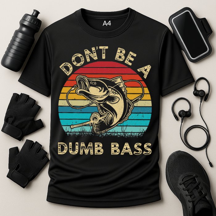 Fishing Dont Be Dumb Bass Cooling Performance Crew T-Shirt