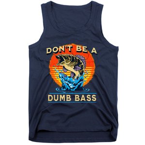 Fishing DonT Be Dumb Bass Funny Fathers Day Dad Tank Top