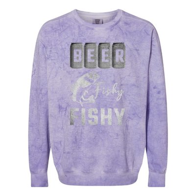 Father's Day Beer Fishy Fishy Fishing Gift Fishing Rod Colorblast Crewneck Sweatshirt