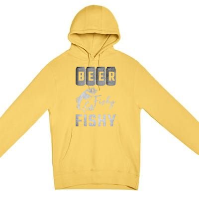 Father's Day Beer Fishy Fishy Fishing Gift Fishing Rod Premium Pullover Hoodie