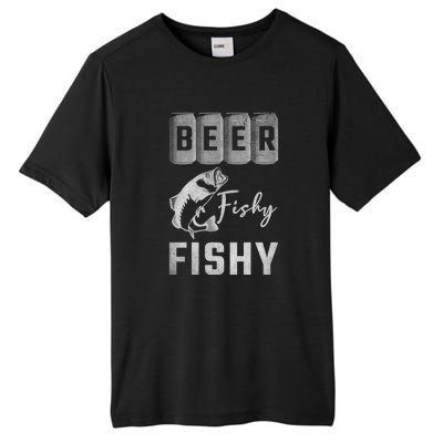 Father's Day Beer Fishy Fishy Fishing Gift Fishing Rod Tall Fusion ChromaSoft Performance T-Shirt