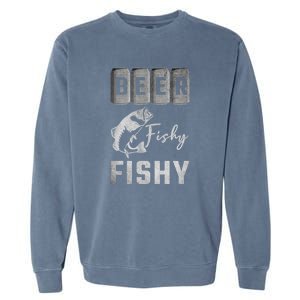 Father's Day Beer Fishy Fishy Fishing Gift Fishing Rod Garment-Dyed Sweatshirt