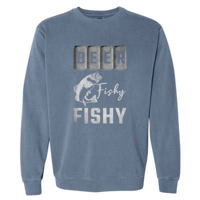 Father's Day Beer Fishy Fishy Fishing Gift Fishing Rod Garment-Dyed Sweatshirt