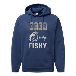 Father's Day Beer Fishy Fishy Fishing Gift Fishing Rod Performance Fleece Hoodie