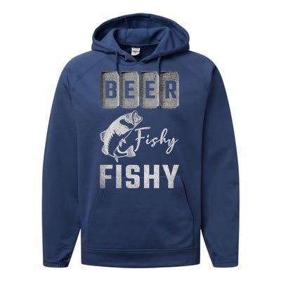 Father's Day Beer Fishy Fishy Fishing Gift Fishing Rod Performance Fleece Hoodie