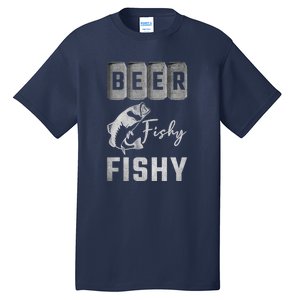 Father's Day Beer Fishy Fishy Fishing Gift Fishing Rod Tall T-Shirt