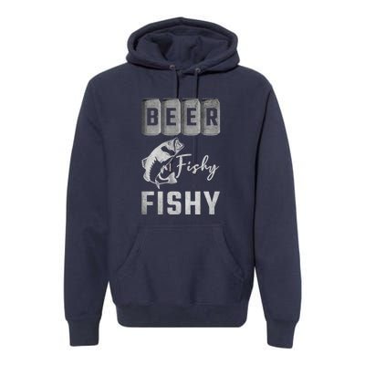 Father's Day Beer Fishy Fishy Fishing Gift Fishing Rod Premium Hoodie