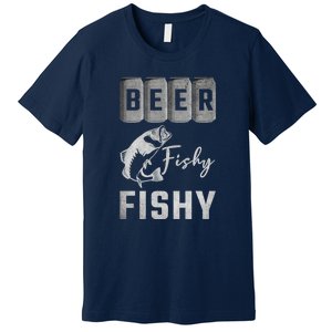 Father's Day Beer Fishy Fishy Fishing Gift Fishing Rod Premium T-Shirt