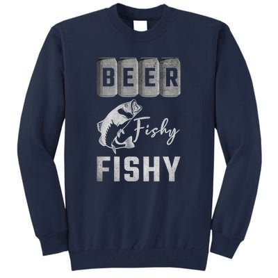 Father's Day Beer Fishy Fishy Fishing Gift Fishing Rod Tall Sweatshirt