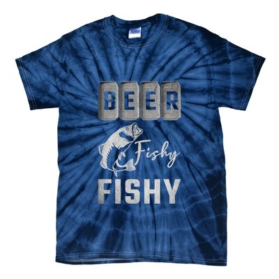 Father's Day Beer Fishy Fishy Fishing Gift Fishing Rod Tie-Dye T-Shirt