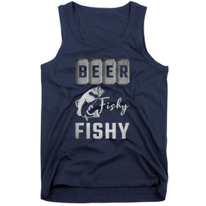 Father's Day Beer Fishy Fishy Fishing Gift Fishing Rod Tank Top