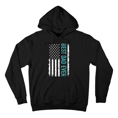 Fathers Day Best Dad Ever With US American Flag Hoodie