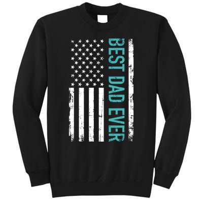 Fathers Day Best Dad Ever With US American Flag Sweatshirt