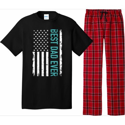 Fathers Day Best Dad Ever With US American Flag Pajama Set