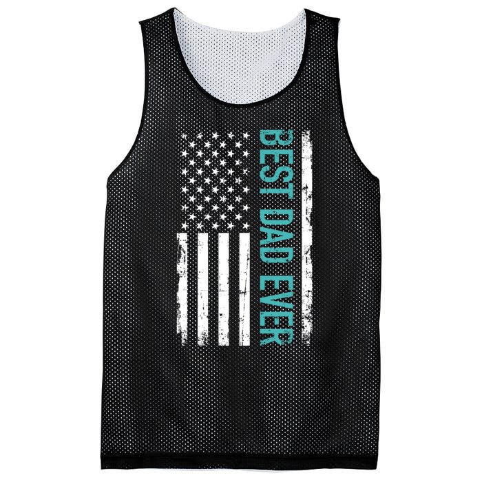 Fathers Day Best Dad Ever With US American Flag Mesh Reversible Basketball Jersey Tank