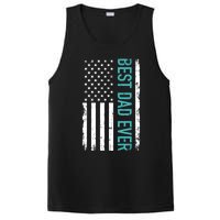 Fathers Day Best Dad Ever With US American Flag PosiCharge Competitor Tank