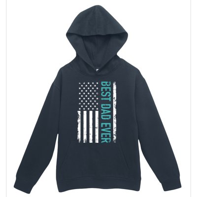 Fathers Day Best Dad Ever With US American Flag Urban Pullover Hoodie