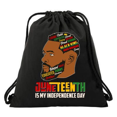 Father's Day Black King Juneteenth Is My Independence Day Drawstring Bag