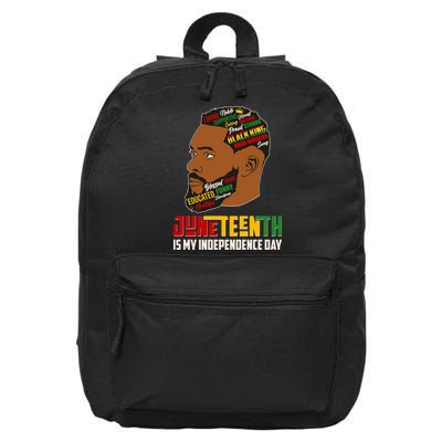 Father's Day Black King Juneteenth Is My Independence Day 16 in Basic Backpack