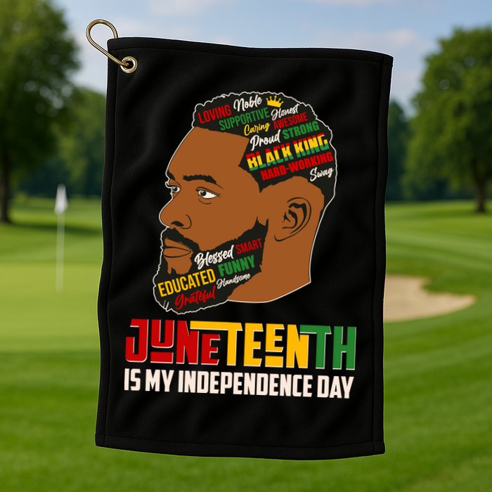 Father's Day Black King Juneteenth Is My Independence Day Golf Towel