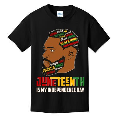Father's Day Black King Juneteenth Is My Independence Day Kids T-Shirt
