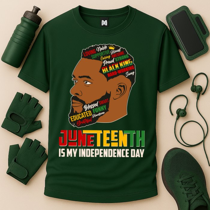 Father's Day Black King Juneteenth Is My Independence Day Cooling Performance Crew T-Shirt