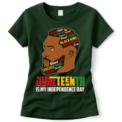 Father's Day Black King Juneteenth Is My Independence Day Womens T-Shirt