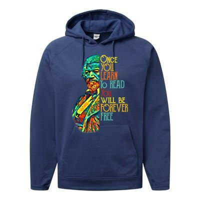 Frederick Douglass Black Leader Quote Black History Month Performance Fleece Hoodie