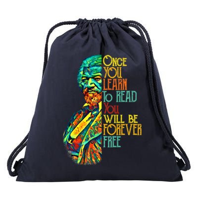 Frederick Douglass Black Leader Quote Black History Month Drawstring Bag