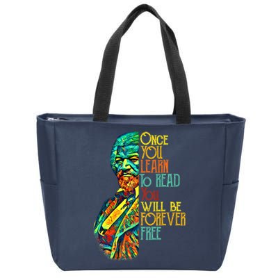 Frederick Douglass Black Leader Quote Black History Month Zip Tote Bag