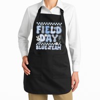 Field Day Blue Team Groovy Smile Face Checkered Students Apron