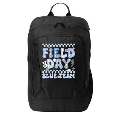 Field Day Blue Team Groovy Smile Face Checkered Students City Backpack