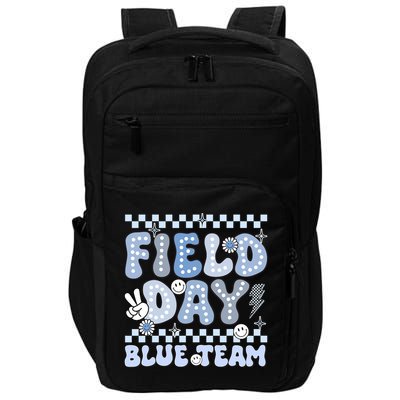 Field Day Blue Team Groovy Smile Face Checkered Students Impact Tech Backpack