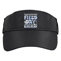 Field Day Blue Team Groovy Smile Face Checkered Students Adult Drive Performance Visor